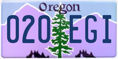 OR license plate 020EGI