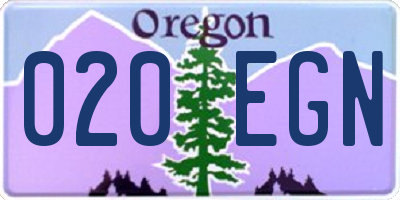 OR license plate 020EGN