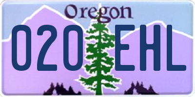 OR license plate 020EHL