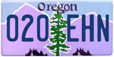 OR license plate 020EHN
