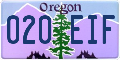 OR license plate 020EIF