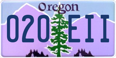 OR license plate 020EII