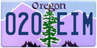 OR license plate 020EIM