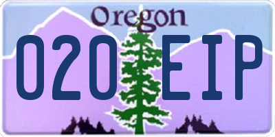 OR license plate 020EIP