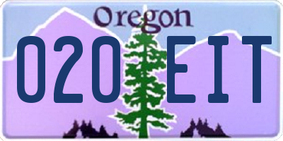 OR license plate 020EIT