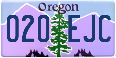 OR license plate 020EJC