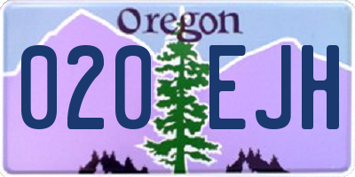 OR license plate 020EJH