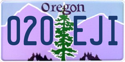 OR license plate 020EJI