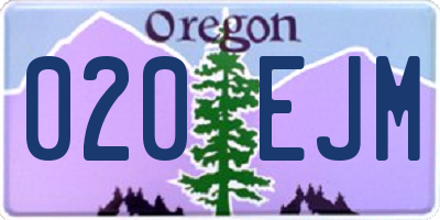 OR license plate 020EJM