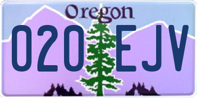 OR license plate 020EJV
