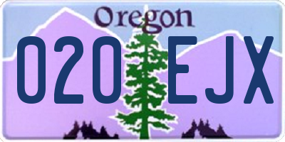 OR license plate 020EJX