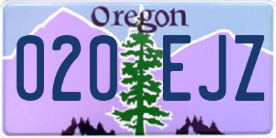 OR license plate 020EJZ