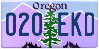 OR license plate 020EKD