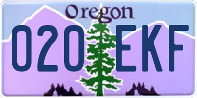 OR license plate 020EKF