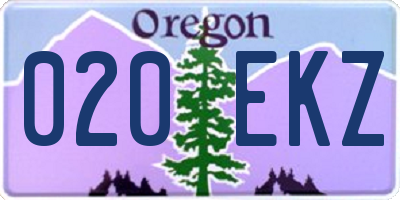 OR license plate 020EKZ