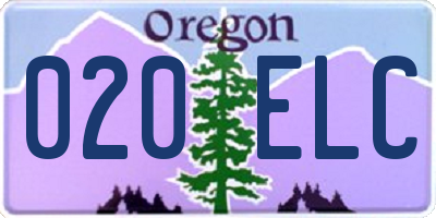 OR license plate 020ELC