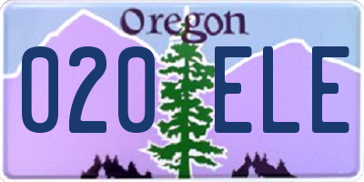 OR license plate 020ELE