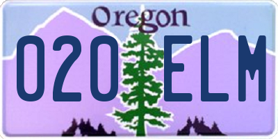OR license plate 020ELM
