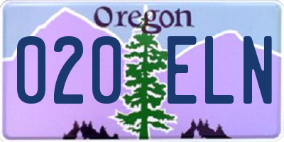 OR license plate 020ELN