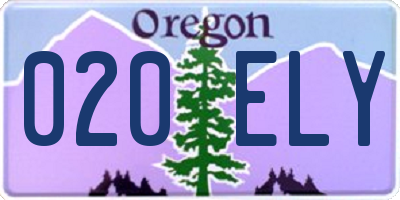 OR license plate 020ELY