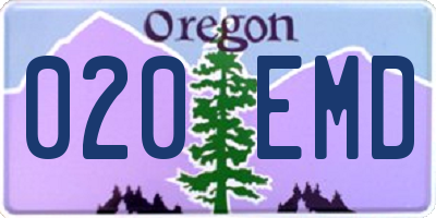 OR license plate 020EMD
