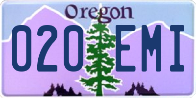 OR license plate 020EMI