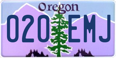 OR license plate 020EMJ