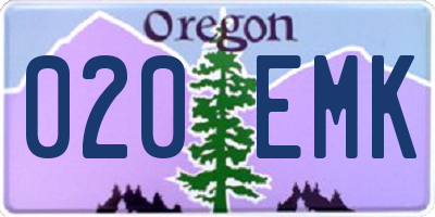 OR license plate 020EMK