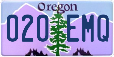 OR license plate 020EMQ