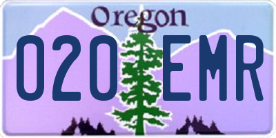 OR license plate 020EMR