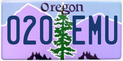 OR license plate 020EMU