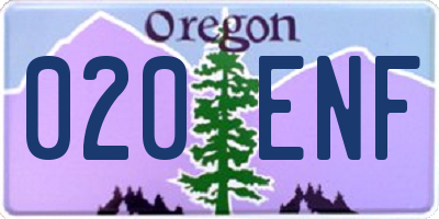 OR license plate 020ENF