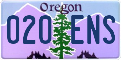 OR license plate 020ENS