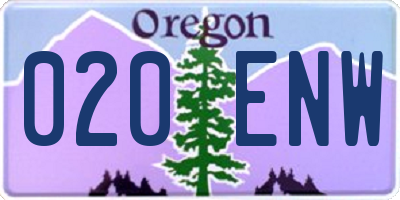 OR license plate 020ENW