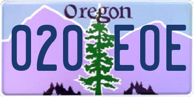 OR license plate 020EOE