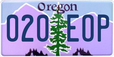 OR license plate 020EOP
