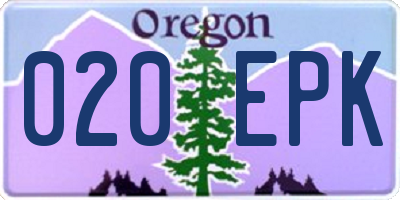 OR license plate 020EPK