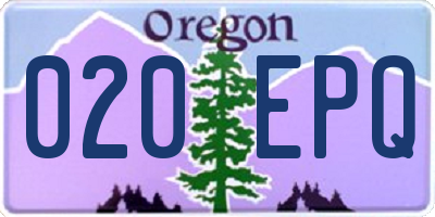 OR license plate 020EPQ
