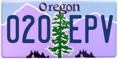 OR license plate 020EPV