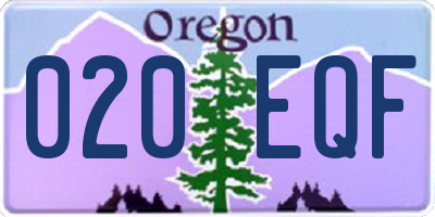 OR license plate 020EQF
