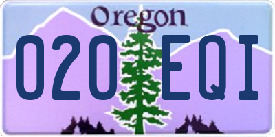 OR license plate 020EQI