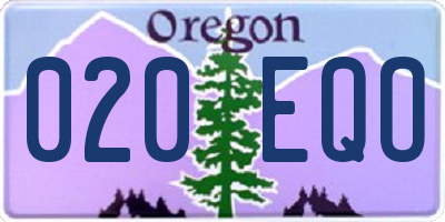 OR license plate 020EQO