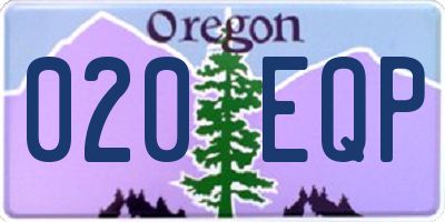 OR license plate 020EQP