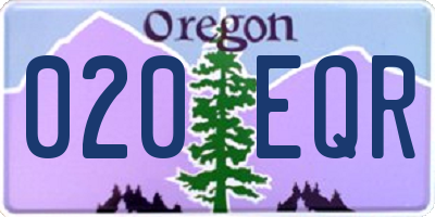 OR license plate 020EQR