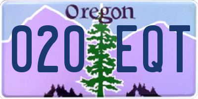 OR license plate 020EQT