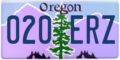 OR license plate 020ERZ