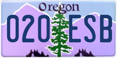 OR license plate 020ESB