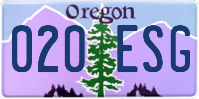 OR license plate 020ESG
