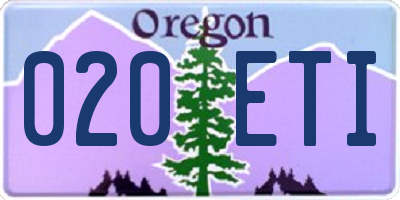 OR license plate 020ETI