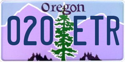 OR license plate 020ETR